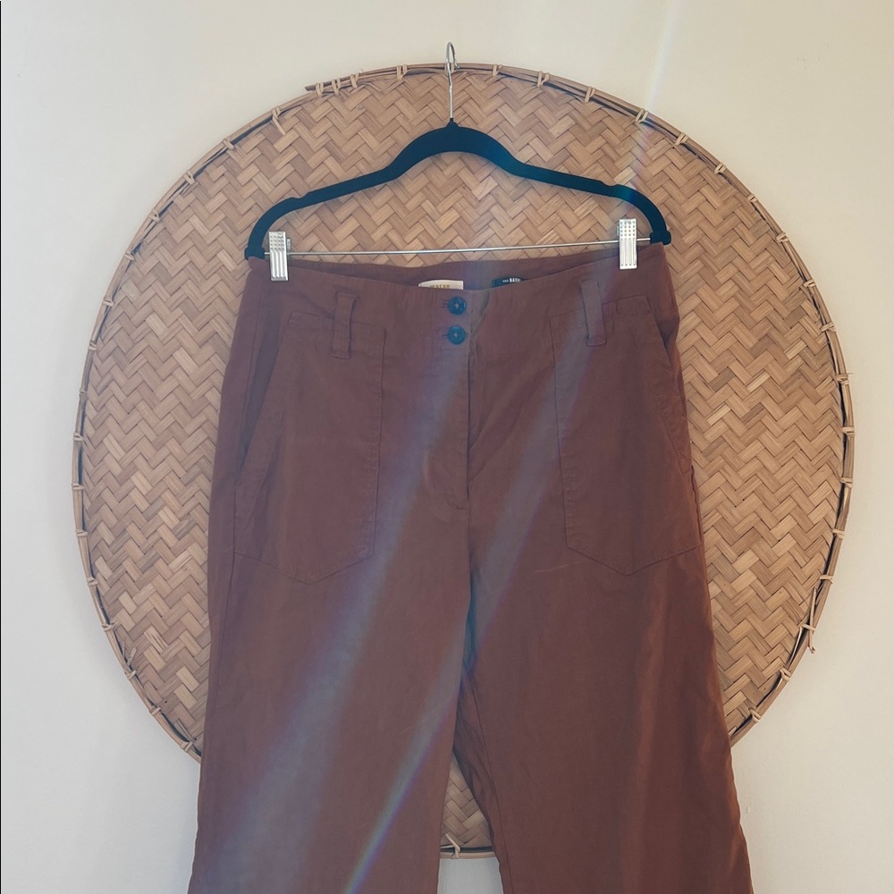 ANTHROPOLOGIE THE MAEVE‎ NAOMI WIDE-LEG FLARE PANT IN RUST BROWN COASTAL COWGIRL - Picture 9 of 15
